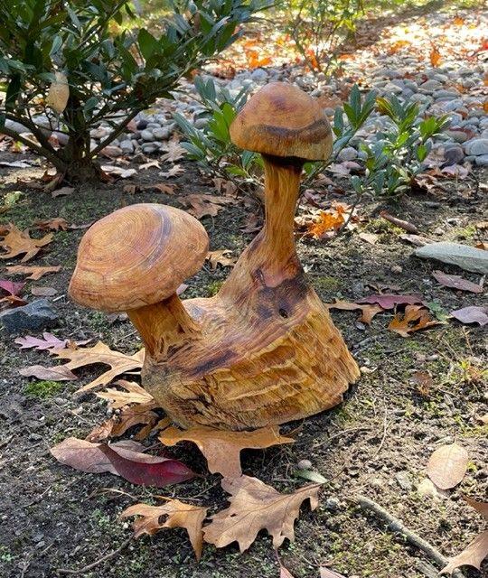 Mushroom Wood Carving
