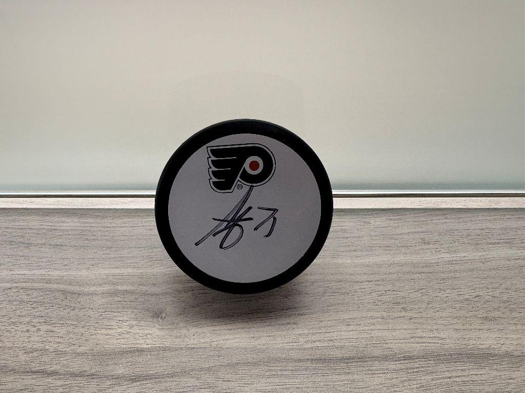 Tyson Foerster Autographed Hockey Puck