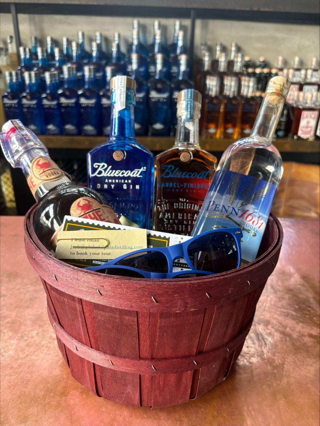 Basket of Spirits From Philadelphia Distilling