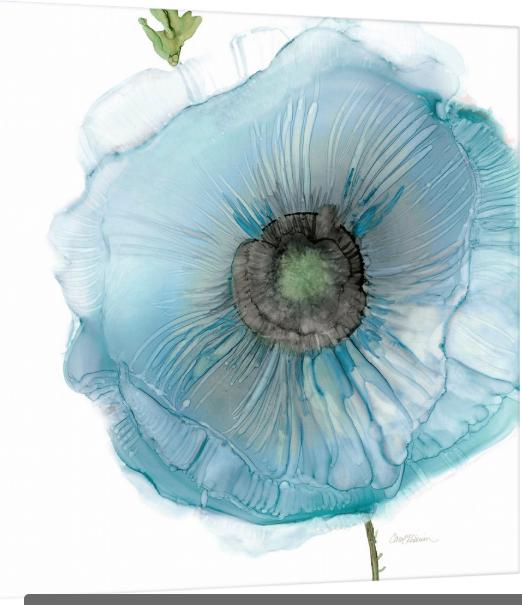 Iridescent Blue Poppy I Wall Art