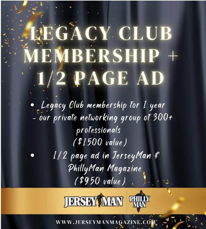 JerseyMan Legacy Club Membership and 1/2 Page Ad