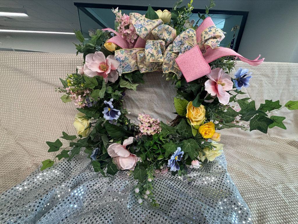 April's Garden - Beautiful Spring Silk Floral Wreath