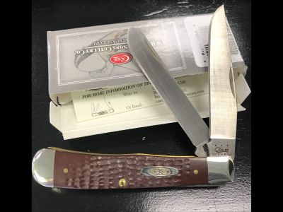 Case 2 Blade Trapper Knife-Brown