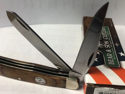 Bear & Son 2 Blade Pocket Knife (Woodgrain)