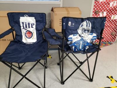 Set of 2 Dallas Cowboys Miller Lite Folding Chairs