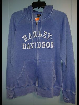 Ladies Large Blue Harley Davidson Hoodie