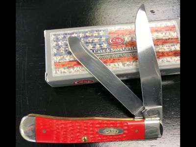 Case 2 Blade Trapper Knife- Red