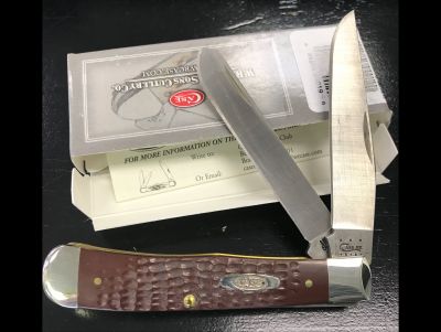 Case 2 Blade Trapper Knife-Brown