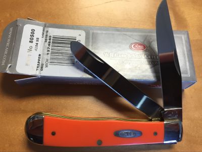 Case 2 Blade Trapper Knife - Orange