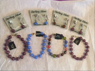 Venetian Glass Bead Earrings and Bracelets - Mix and Match