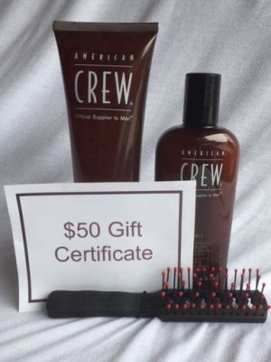 American Crew Men's Hair product and Cousins Hair Salon gift certificate