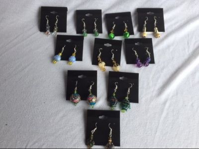 Beautiful Glass Bead Earring Collection - 10 Pair!