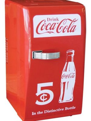 Koolatron Coca Cola Retro Compact Fridge with Bottles of Coke included