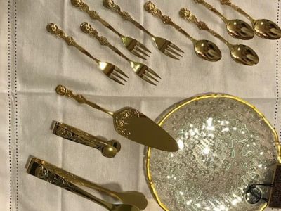 24K Gold Plated Dessert Set