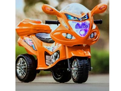 Kids 3-Wheel Electric Toy Motorcycle - Orange