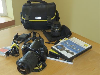 Digital Nikon D5000 DSLR Camera with lenses and gear
