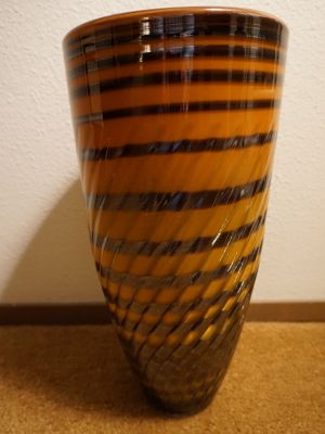 Glass Vase in Browns and Oranges
