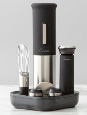 Rabbit Electric Wine Opener Set & Wine Cups