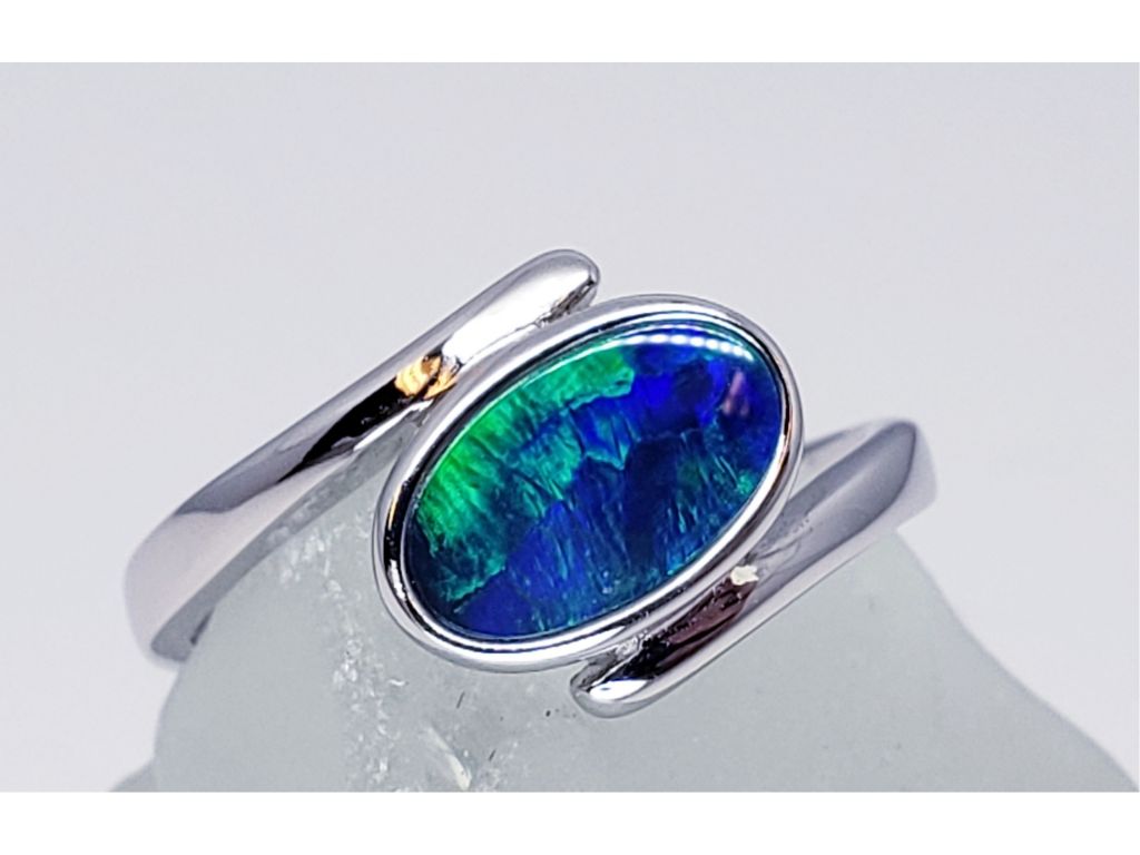 Ladies Opal Bypass Ring