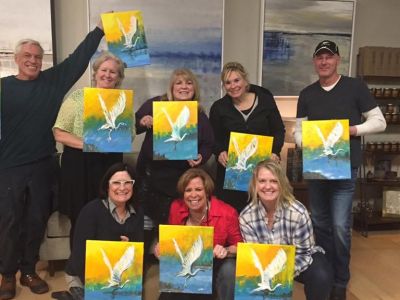 Sip and Paint Party for up to 14 people hosted by local Artist Nikki Brook