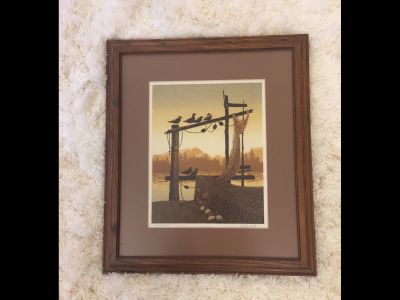Walton Butts Framed Serigraph 11 by 14 signed art piece