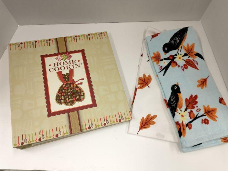 Home Cookin' Recipe Scrapbook and Fall Kitchen Towel...