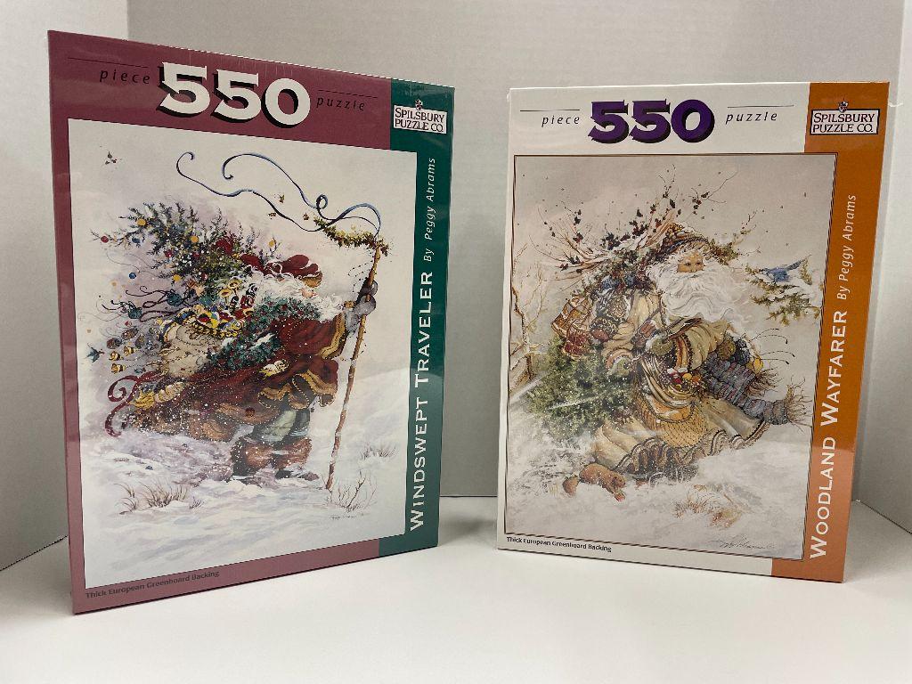 Set of 2 Vintage Santa Puzzles