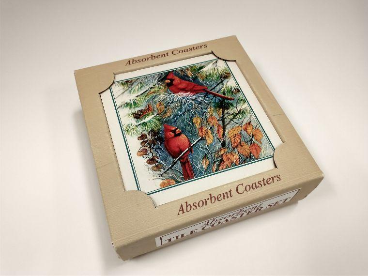 Cardinal Tile Coasters