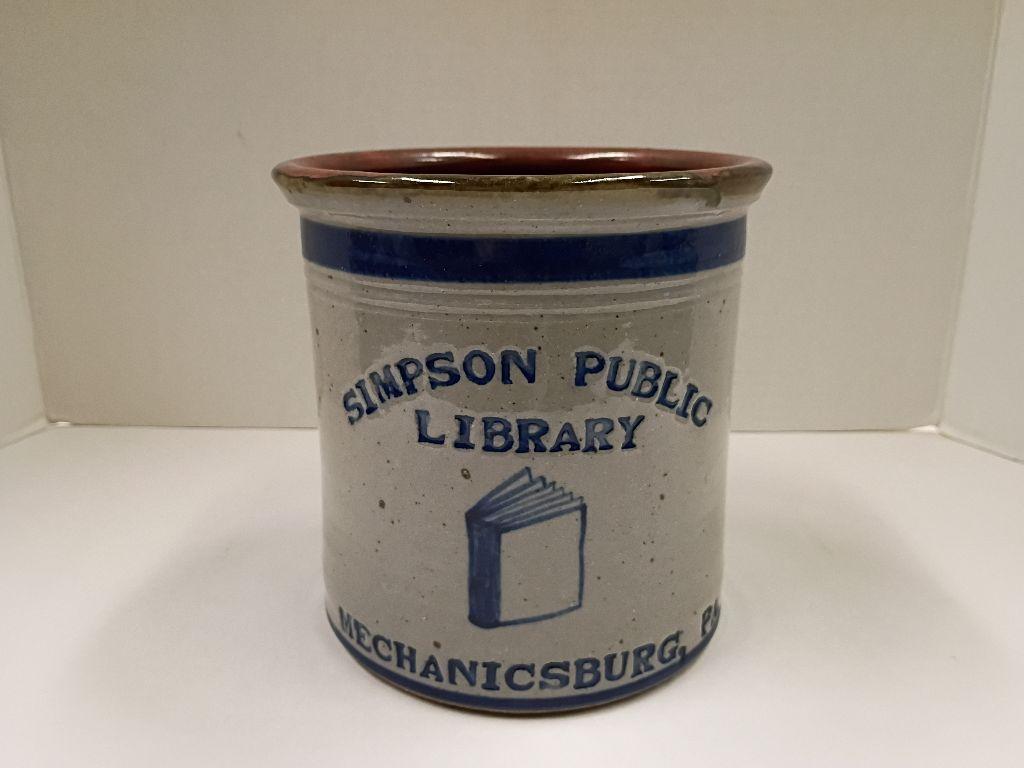 Simpson Public Library Crock and Miniature