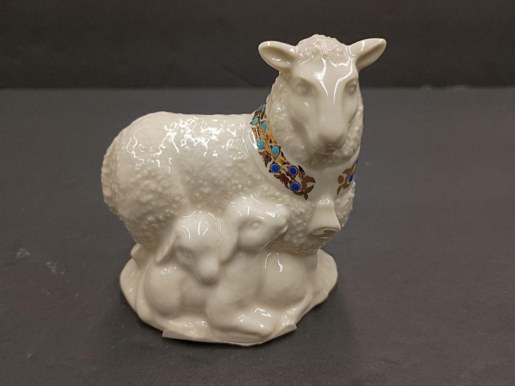 Lenox China Jewels Sheep and Baby Lambs