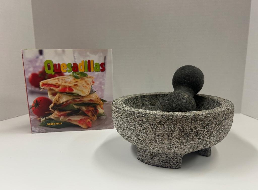 Granite Mortar and Pestle with Quesadillas Cookbook
