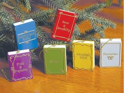 Set of Six Jane Austen Book Ornaments
