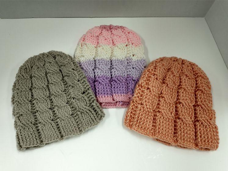 Set of 3 Crocheted Hats (Women's size) (#2)