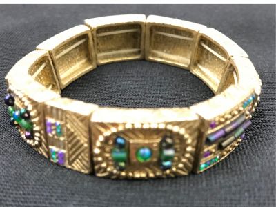 Brass and Beaded Bracelet