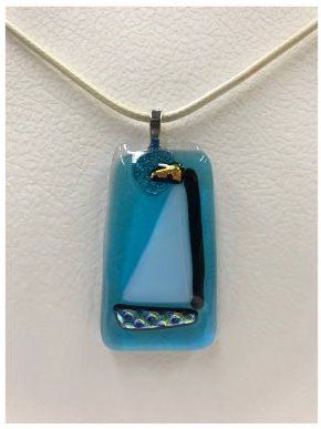 Handmade Fused Blue Glass Necklace