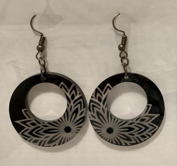 Library Books and Mandala Earrings