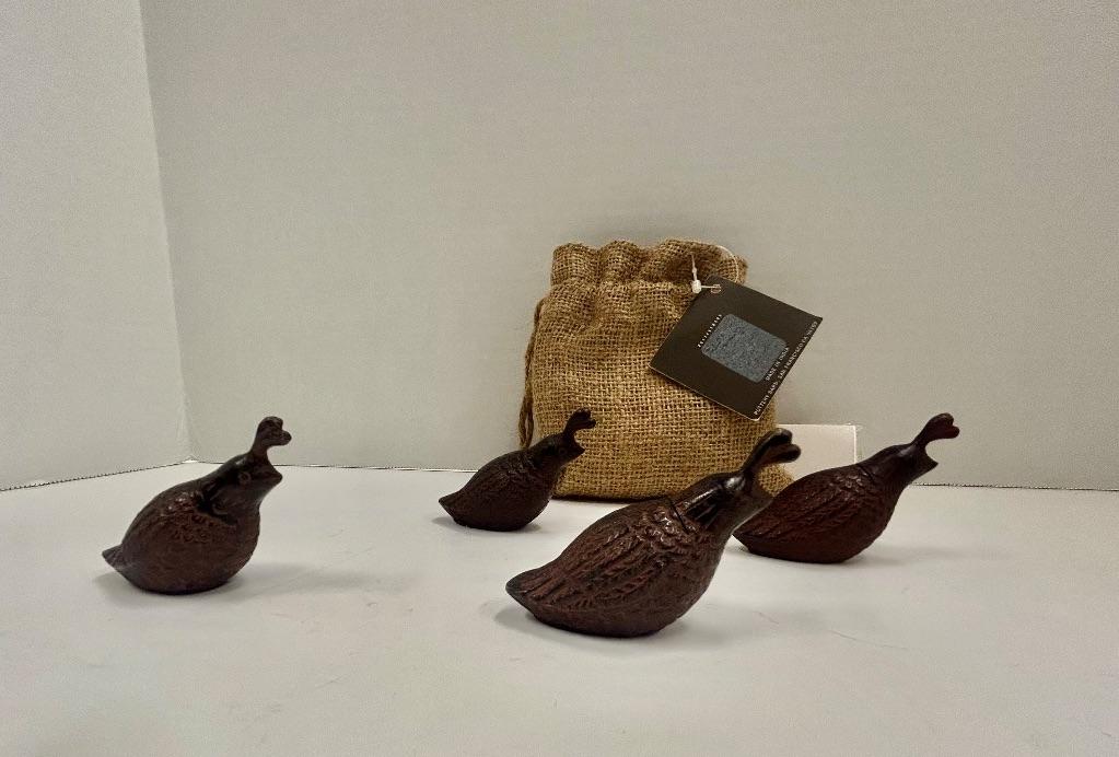 Set of 4 Pottery Barn Quail Card Holders