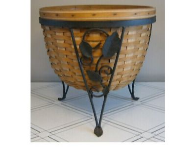 Longaberger Basket Planter with Wrought Iron Stand