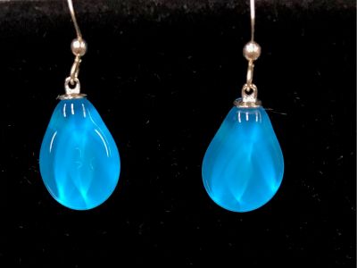 Ocean Blue Glass Earrings