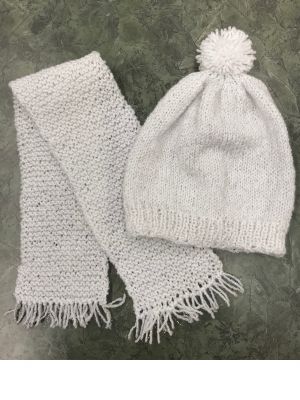Child's Sparkly Knit Hat and Scarf