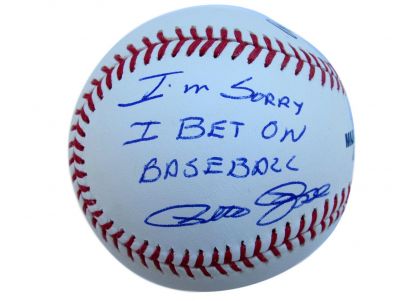 Pete Rose Autographed/Inscribed ''I'm Sorry I Bet On Baseball''  Baseball