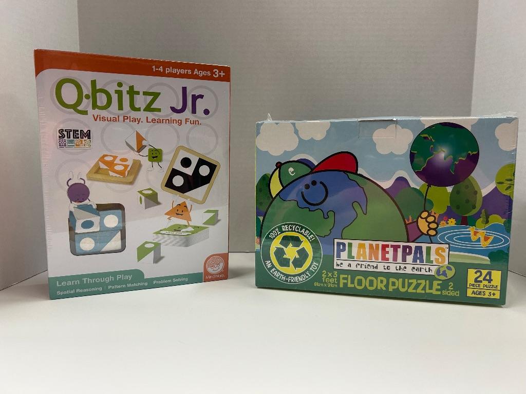 Q-Bitz Jr. Game and Planetpals Floor Puzzle