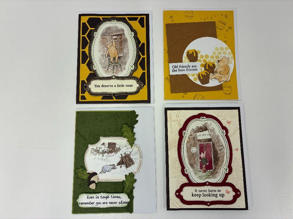 Set of 8 Handcrafted Greeting Cards:  Winnie the Poo...