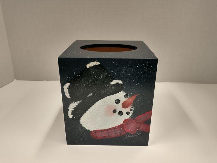 ''Let it Snow'' Wooden Tissue Box Holder