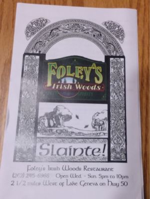DINE & DASH- $25 Gift Card to Foley's Irish Woods