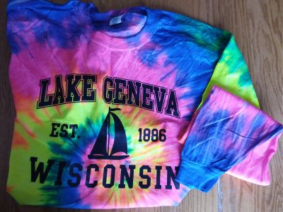 Lake Geneva tie-dye long-sleeved t-shirt