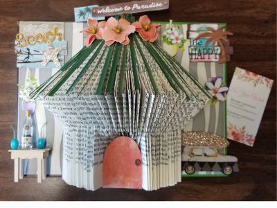 BASKET- ''Welcome to Paradise'' Book Art