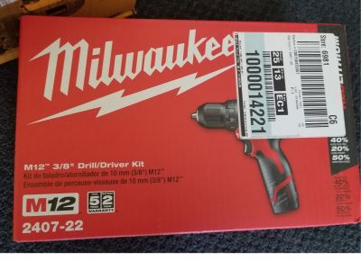 BASKET- Milwaukee  M12  3/8 '' Drill/Driver Kit