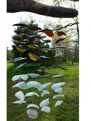 BASKET- Sea Glass and Driftwood Wind Chime
