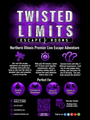 One Escape Room Booking of up to 4 Players at Twisted Limits, McHenry